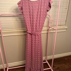 Elegant Pink Textured Women's Dress